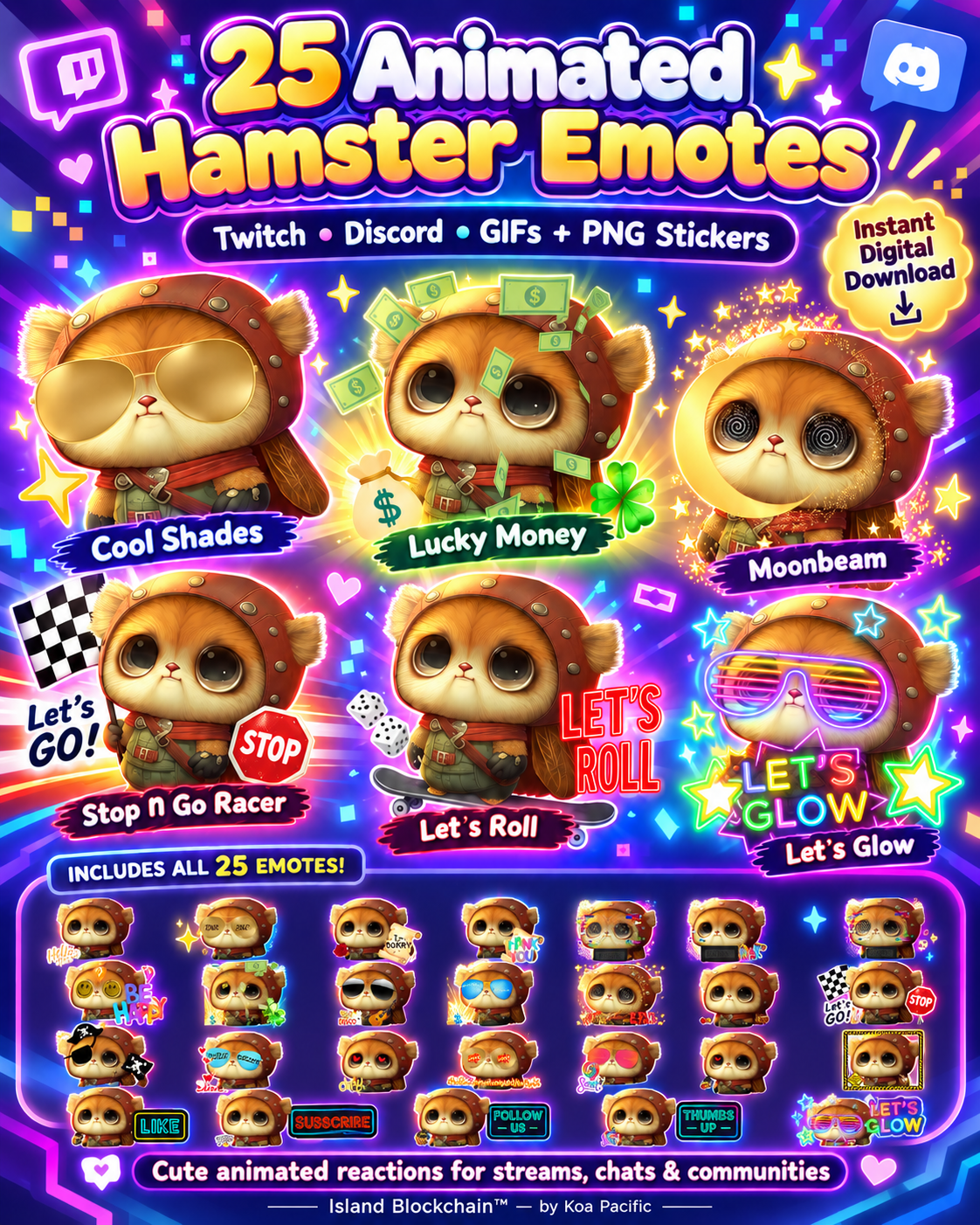 Adventure Hamster 25 animated emotes poster