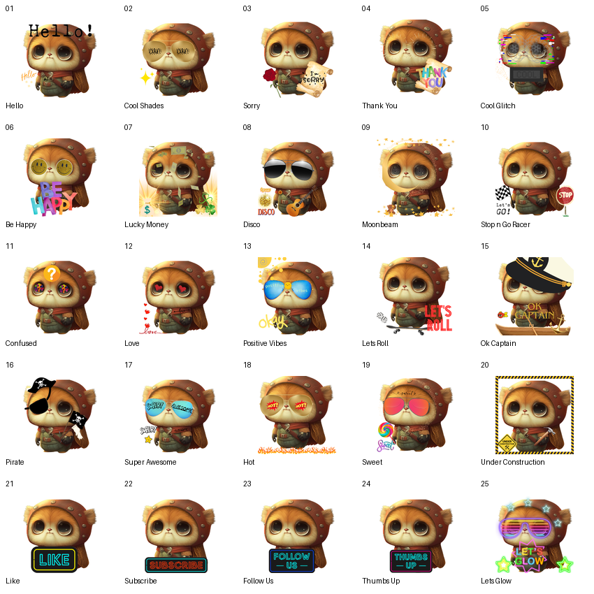 All 25 Adventure Hamster emotes